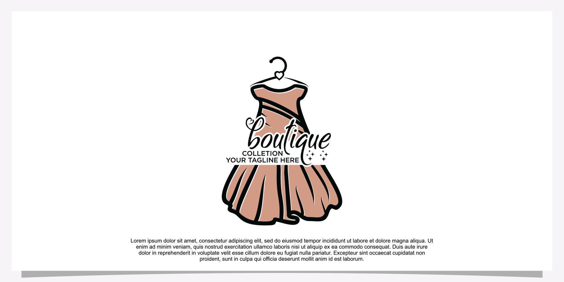 moda boutique logo e memorizzare logo etichetta emblema premio vettore