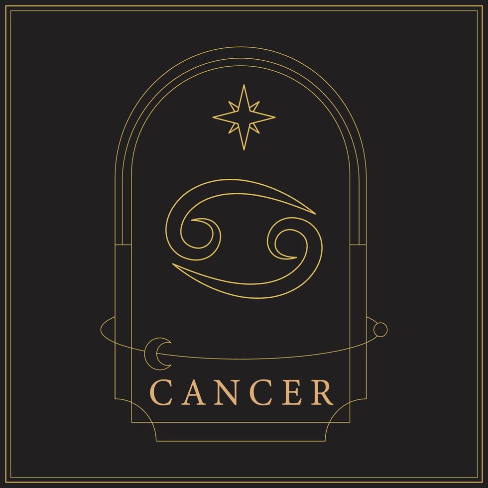 oro cancro zodiaco cartello vettore