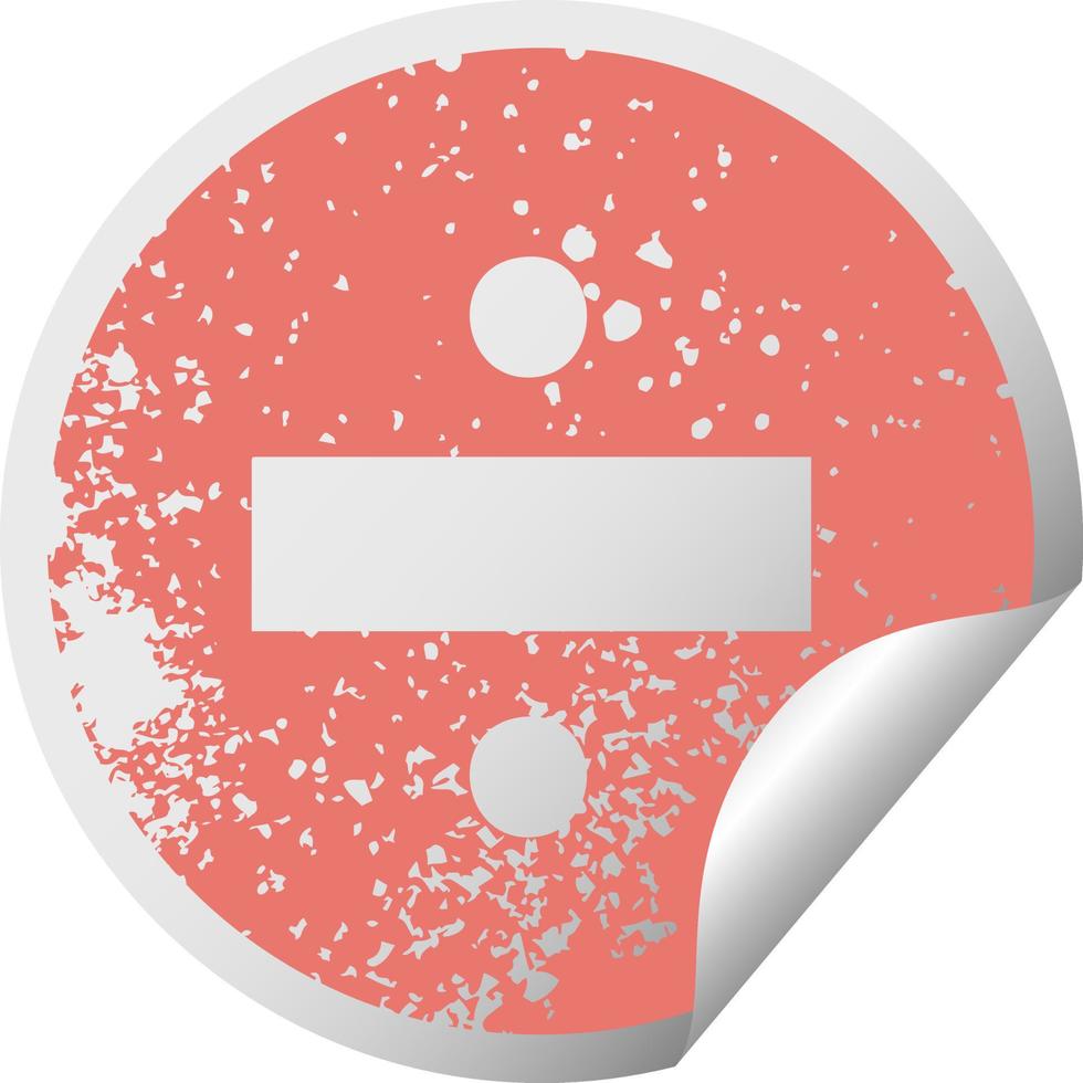 simbolo di divisione simbolo adesivo peeling circolare in difficoltà vettore