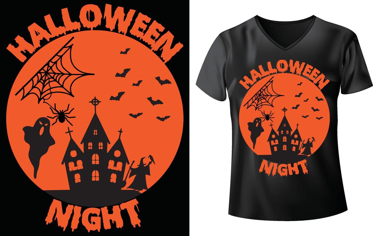 Halloween maglietta, Halloween notte vettore