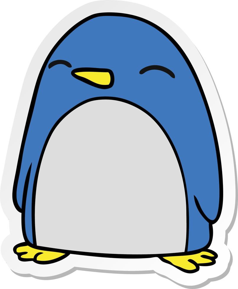 adesivo cartone animato doodle di un simpatico pinguino vettore