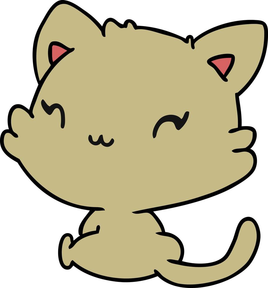cartone animato di simpatico gattino kawaii vettore