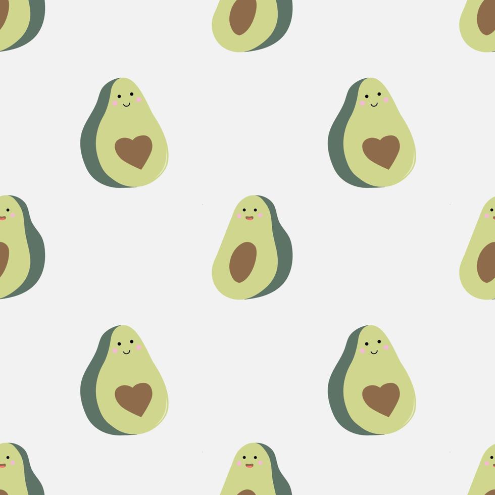 carino cibo - divertente impostato di avocado senza soluzione di continuità modello vettore