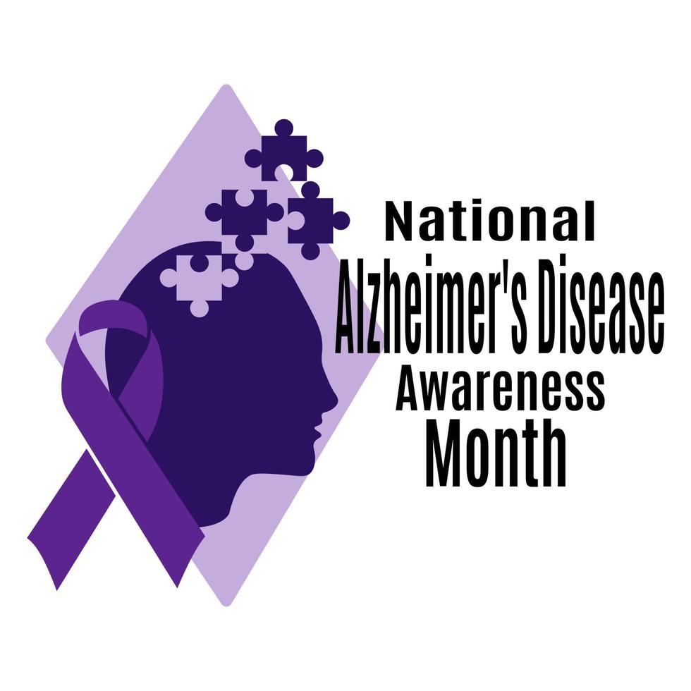 nazionale alzheimer malattia consapevolezza mese, idea per un' manifesto, striscione, aviatore o cartolina su un' medico tema vettore