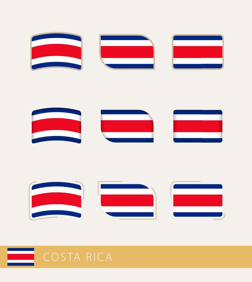 vettore bandiere di costa rica, collezione di costa rica bandiere.