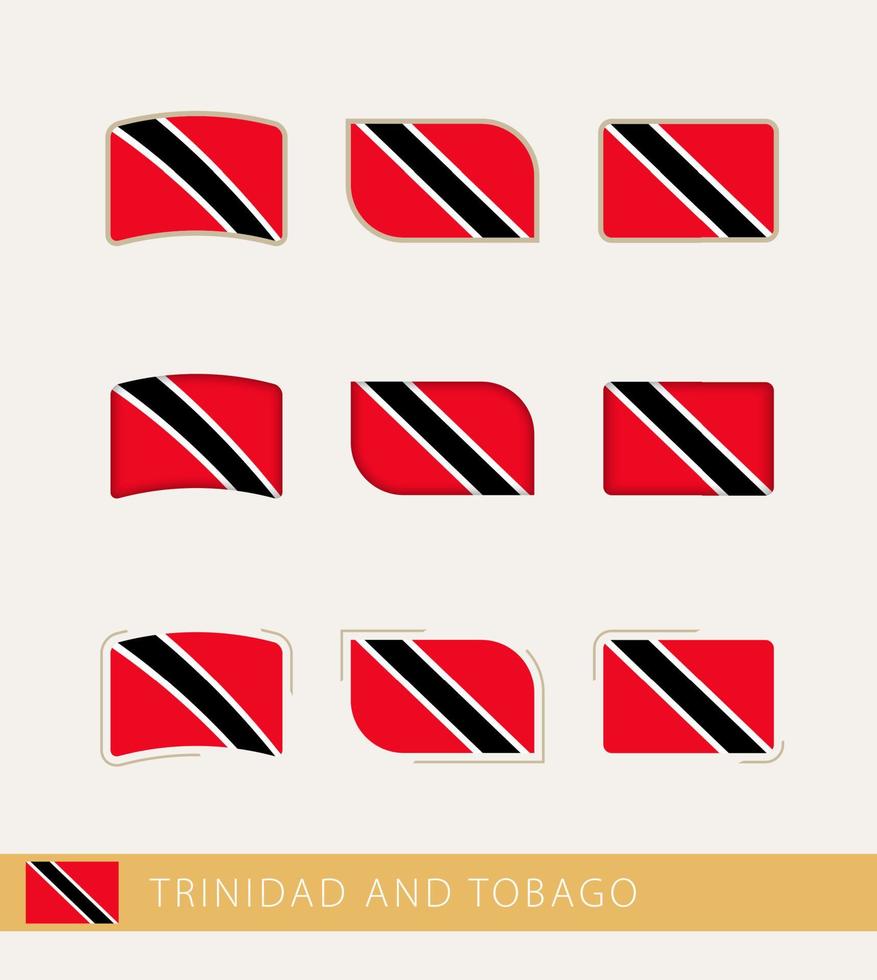 vettore bandiere di trinidad e tobago, collezione di trinidad e tobago bandiere.