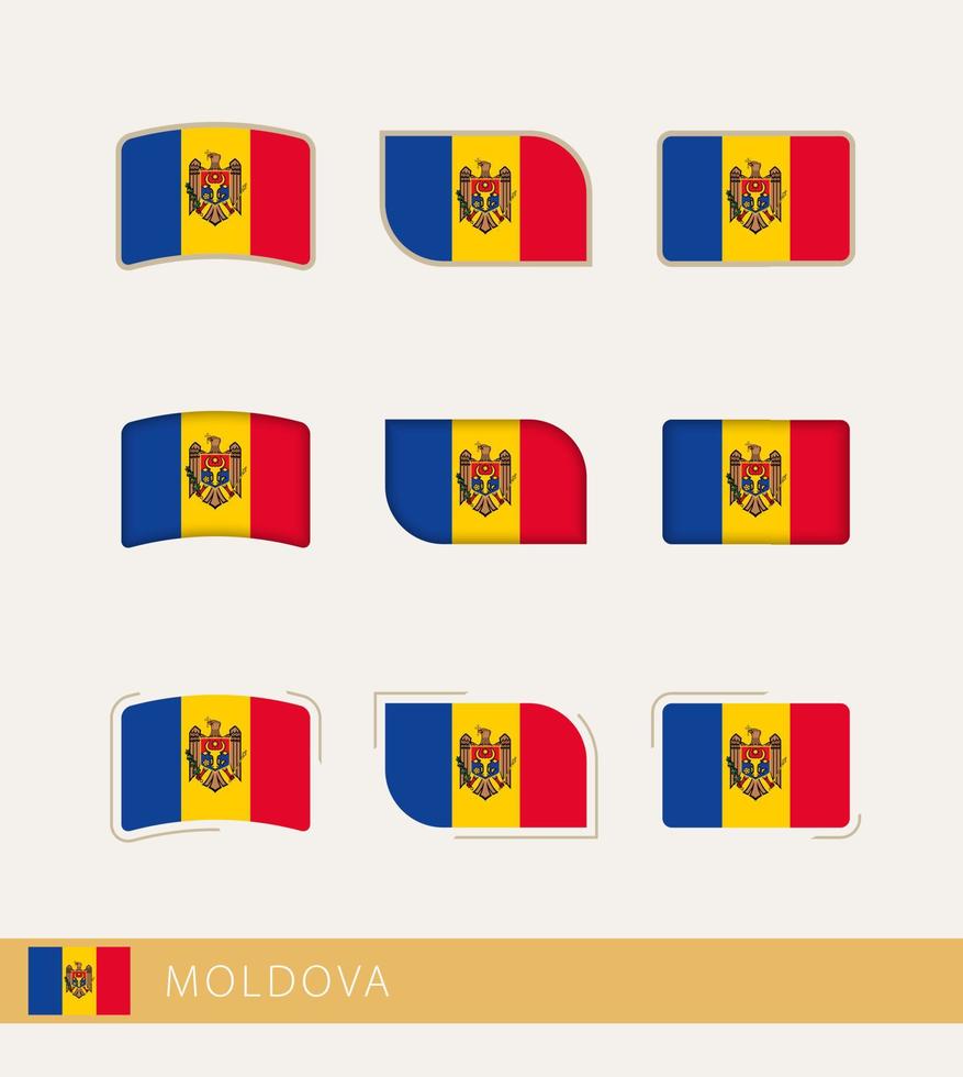 vettore bandiere di Moldavia, collezione di moldova bandiere.