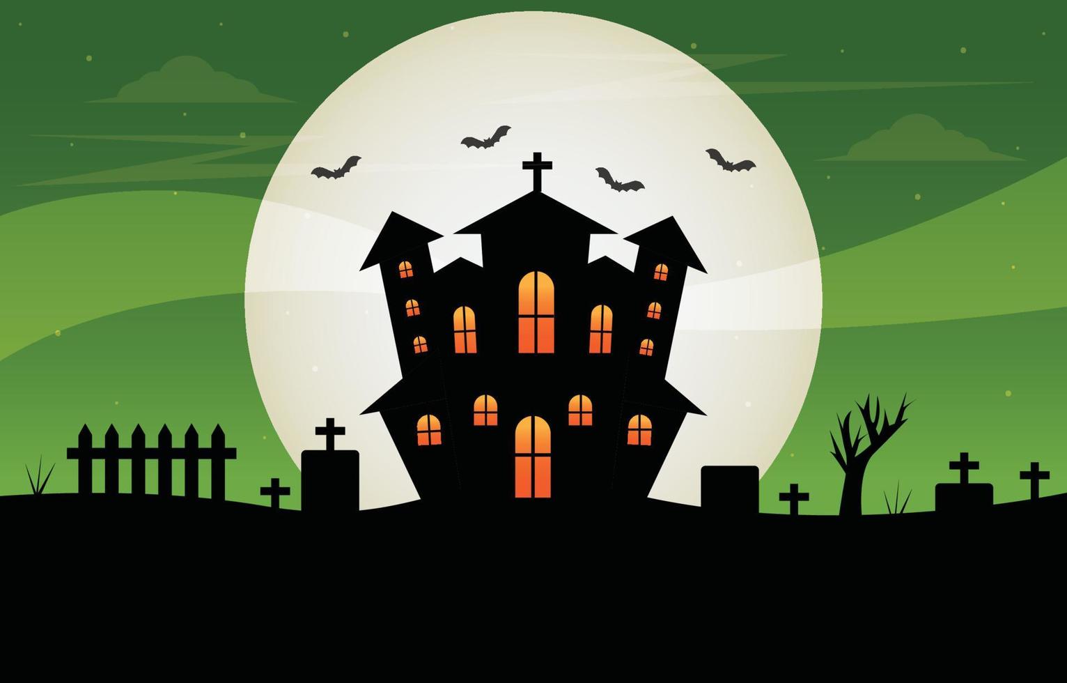 Halloween castello sfondo vettore illustrazione design