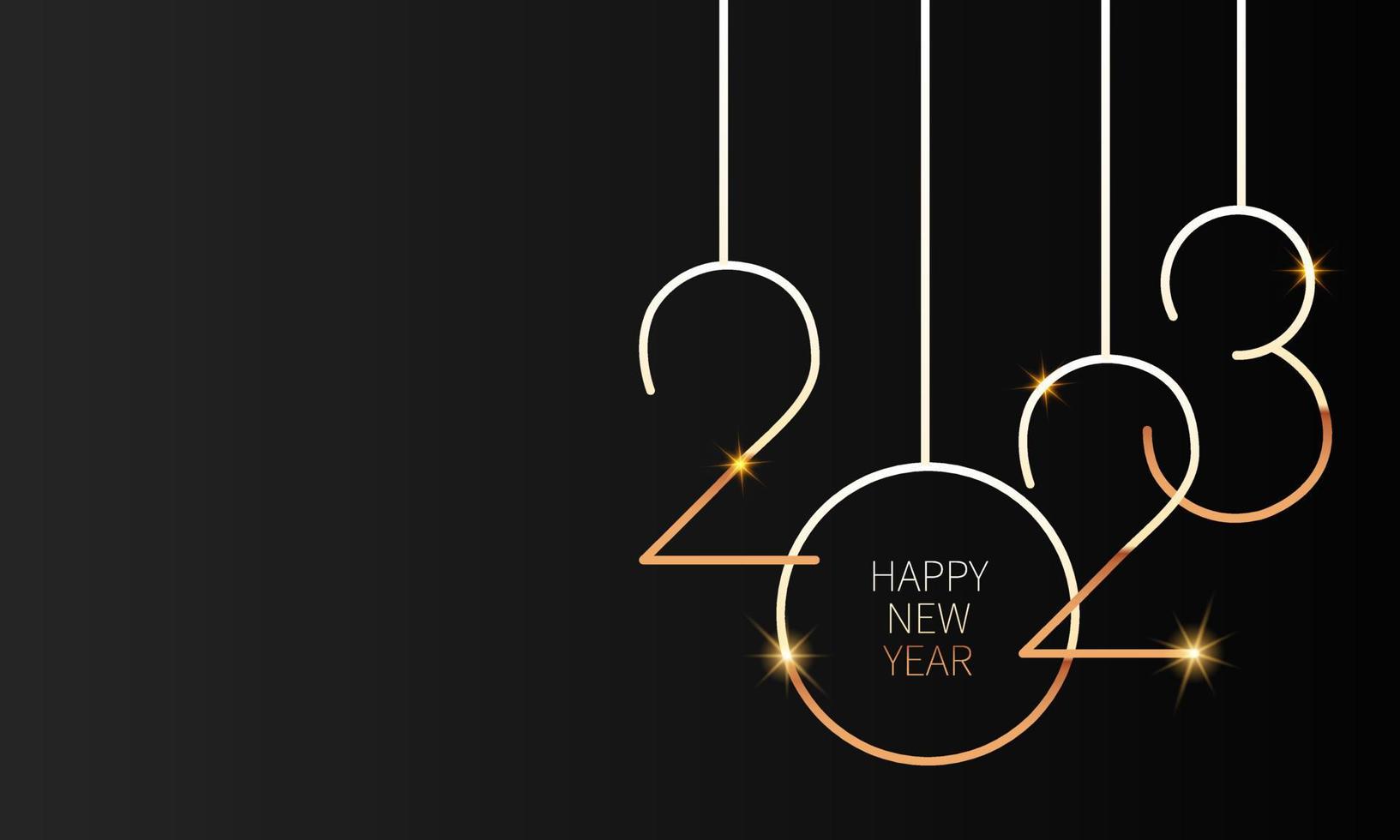 2023 felice anno nuovo sfondo design. biglietto di auguri, banner, poster. illustrazione vettoriale. vettore