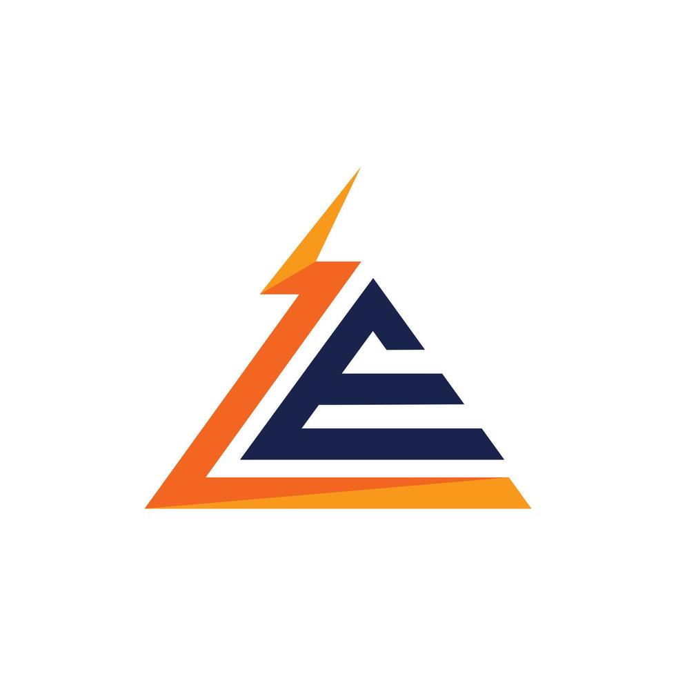 lettera e fulmine moderno semplice logo vettore