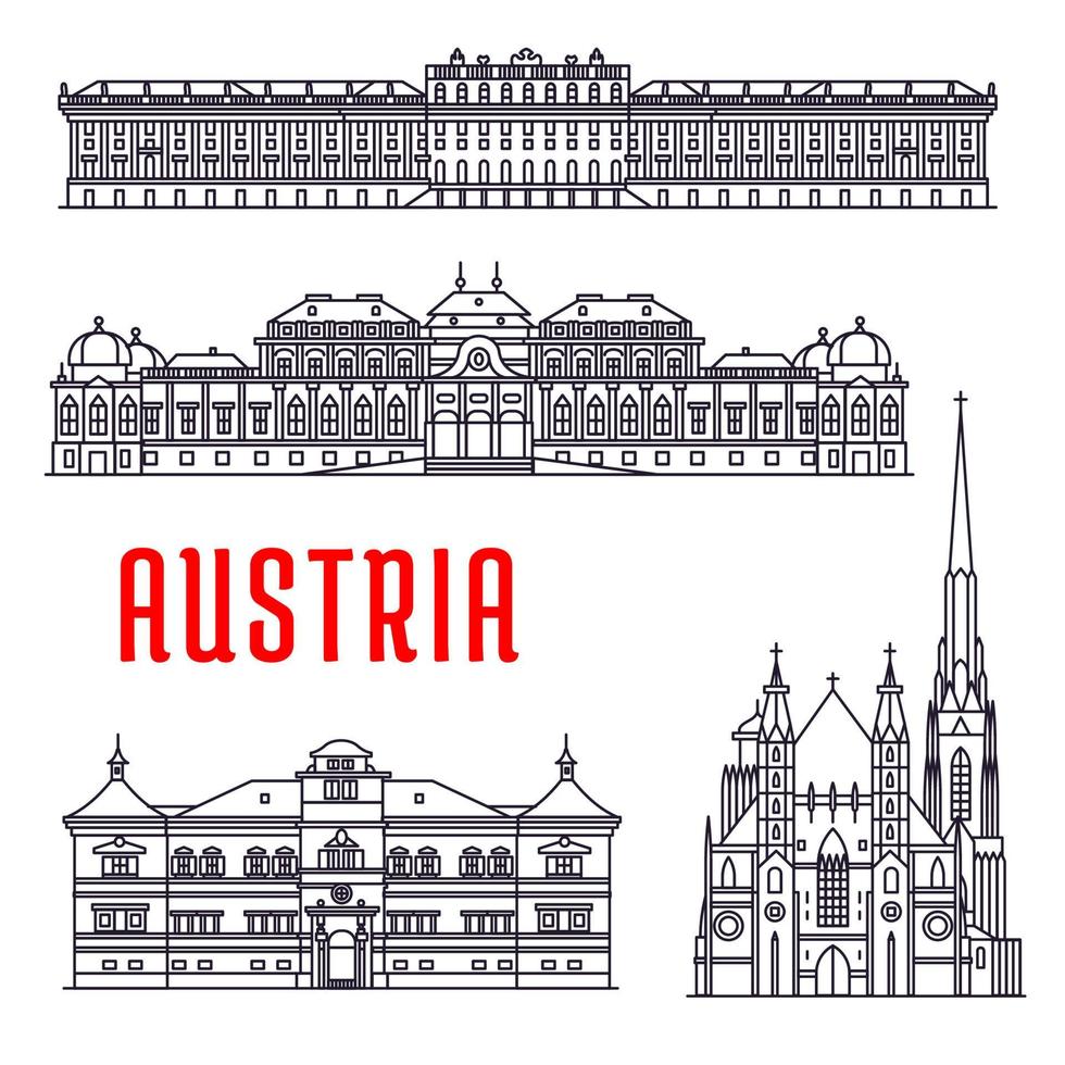 storico edifici e visite turistiche di Austria vettore