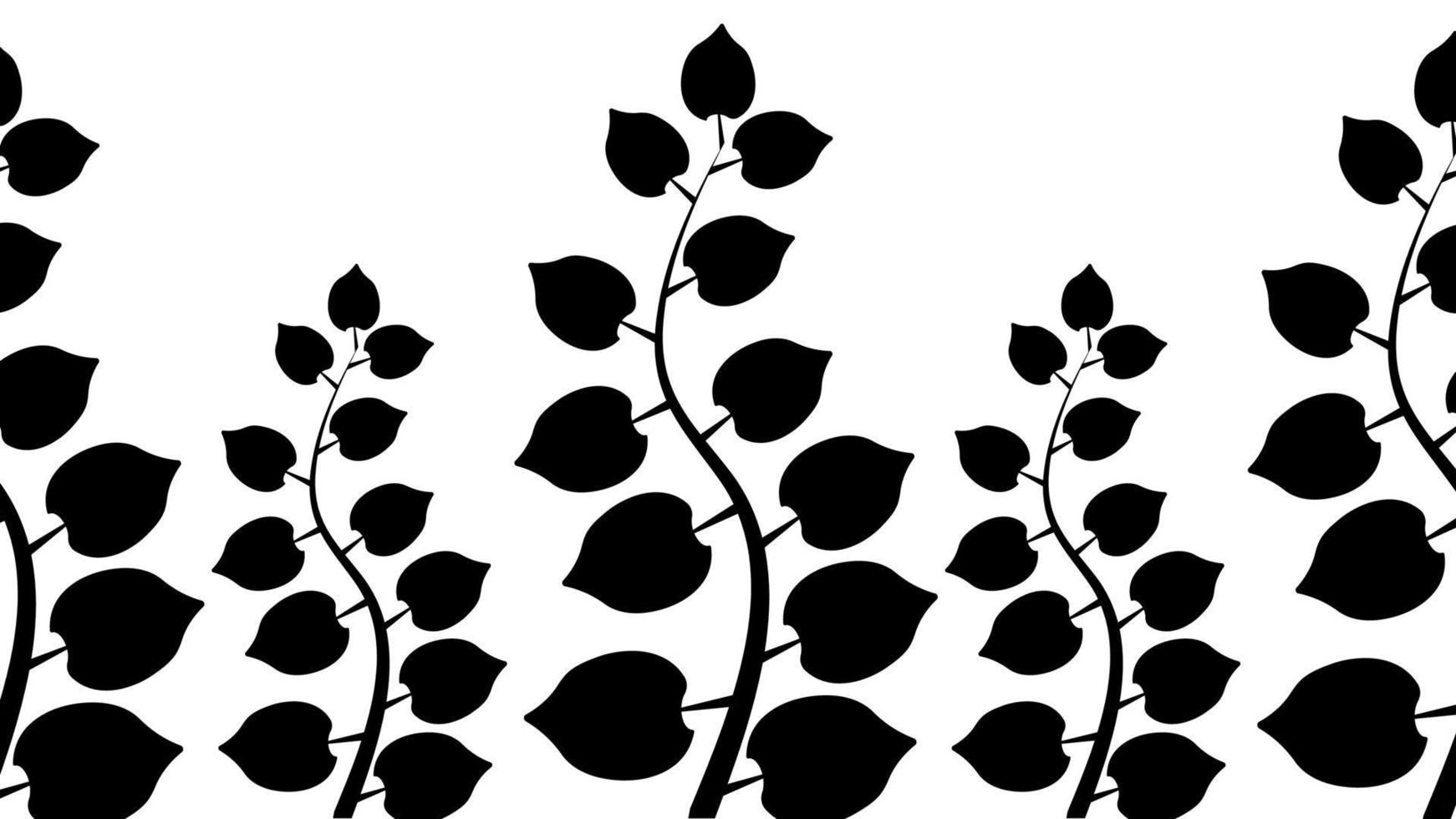 vettore icona foglie vaso. disegno vintage di schizzo, base di sfondo astratto, foglie e rami vettore modello senza cuciture. foglie di pennello nero, ornamento moderno ramo nero, texture inchiostro