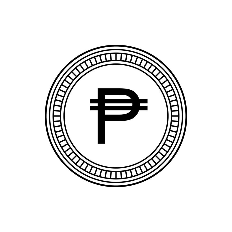 simbolo dell'icona di valuta filippina. php, monete in peso filippino. illustrazione vettoriale