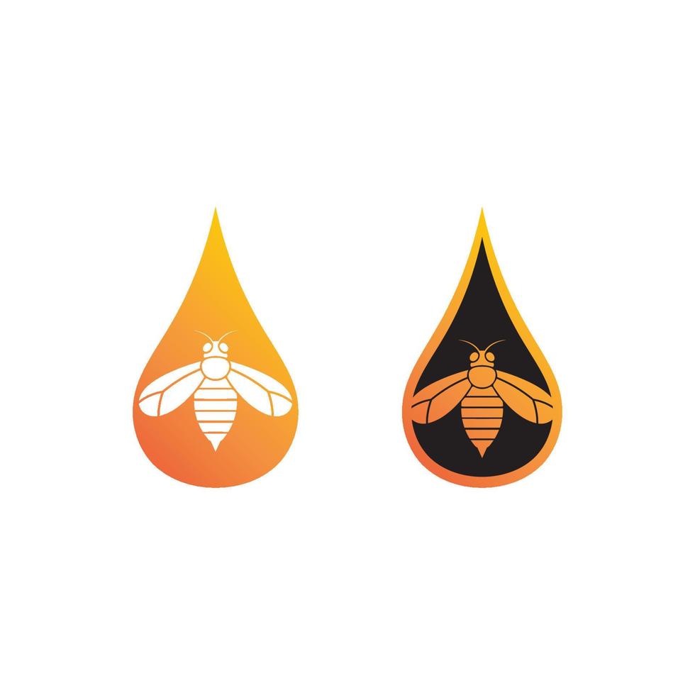 miele e ape icona logo vettoriale disegno e illustrazione di animali