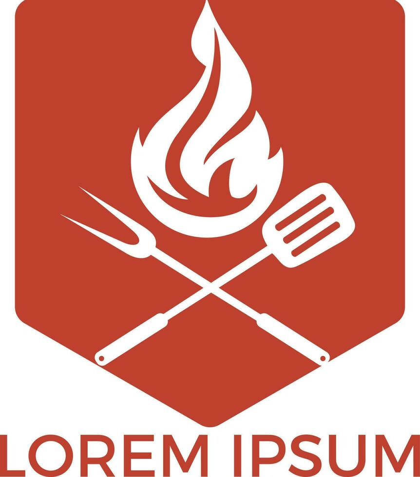 barbecue logo design. fresco bistecca logo design. bistecca e barbecue griglia icona. vettore