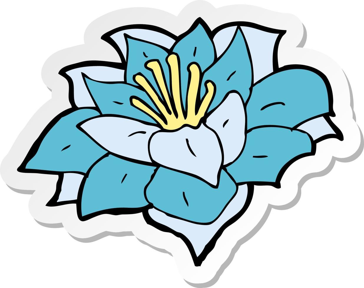 adesivo di un fiore cartone animato vettore