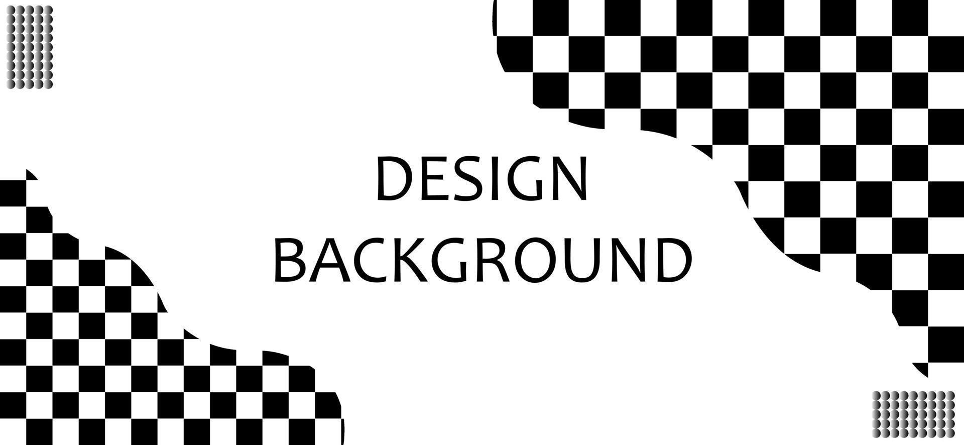 design di un' colorato bandiera modello con nero e bianca colori e piazza forme. vettore