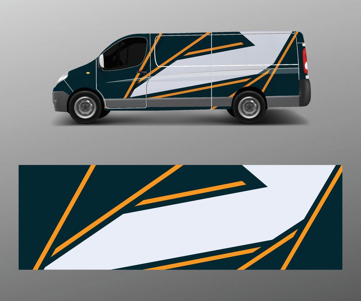 veicolo decalcomania avvolgere design carico furgone vettore. grafico astratto onda sfondo disegni per annuncio pubblicitario azienda il branding vettore