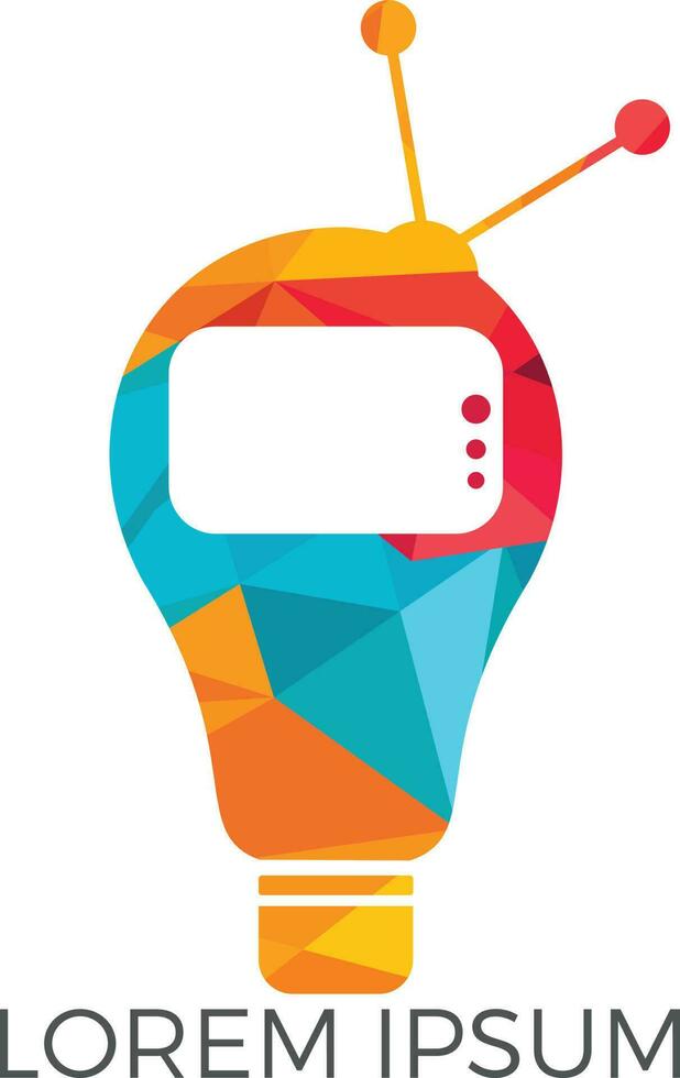 lampadina e televisione logo design. creativo televisione programma idee. vettore