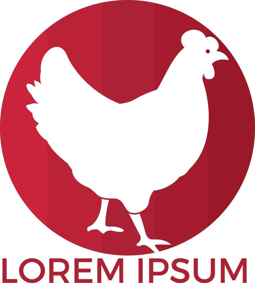 gallina logo design. logo, cartello, icona per drogheria, carne I negozi, macellaio negozio, contadino mercato. vettore