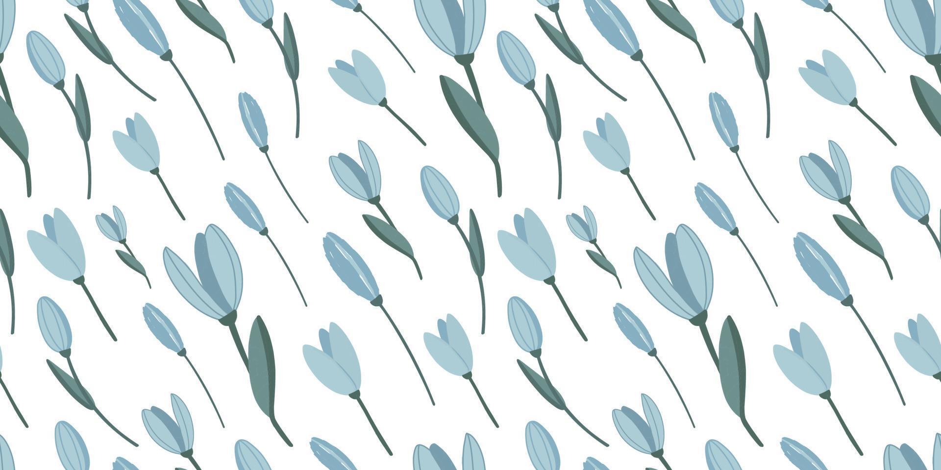 delicato decorativo senza soluzione di continuità modello. blu fiori su un' bianca sfondo. tessuto arredamento. fiori selvatici. design tessili. vettore