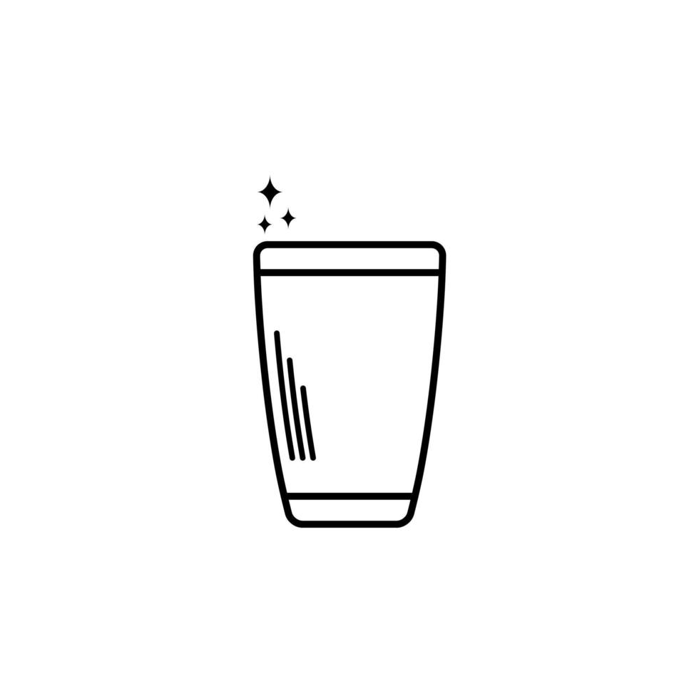 scintillante bicchiere o cristalleria icona su bianca sfondo. semplice, linea, silhouette e pulito stile. nero e bianca. adatto per simbolo, cartello, icona o logo vettore
