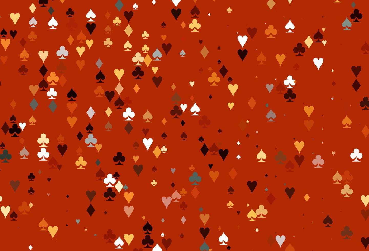 texture vettoriale arancione chiaro con carte da gioco.