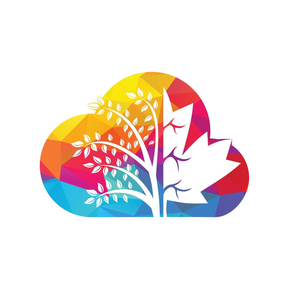 soffiaggio albero e acero foglie logo design. Canada attività commerciale cartello. vettore