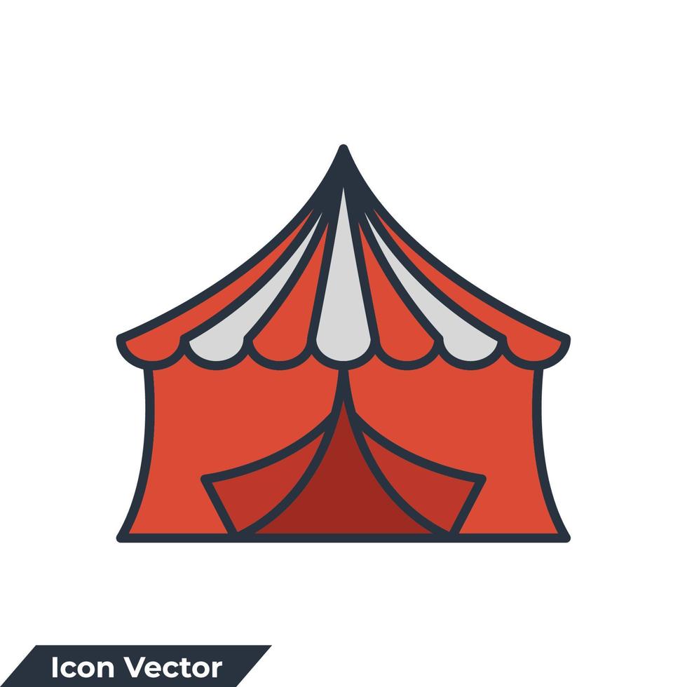 circo tenda icona logo vettore illustrazione. circo tenda edificio simbolo modello per grafico e ragnatela design collezione