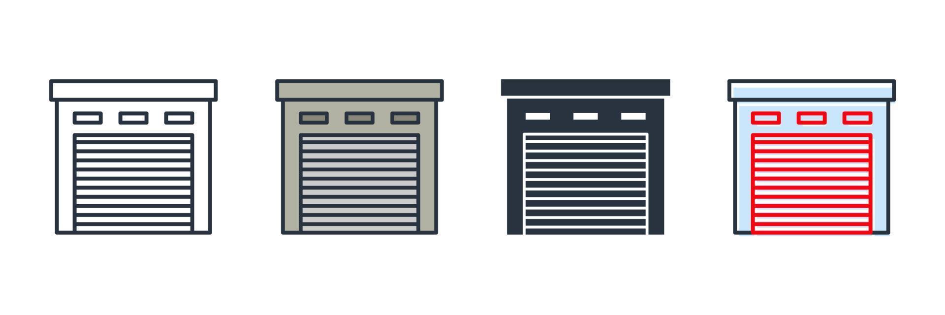 box auto edificio icona logo vettore illustrazione. box auto simbolo modello per grafico e ragnatela design collezione