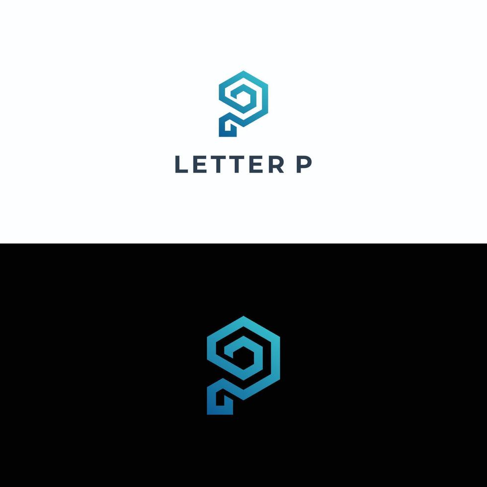 lettera p logotipo template vettoriale