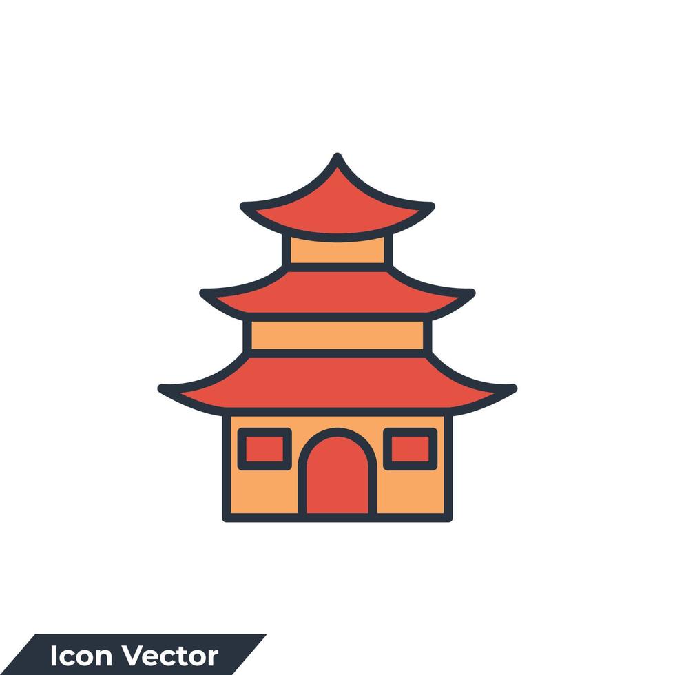 pagoda icona logo vettore illustrazione. pagoda simbolo modello per grafico e ragnatela design collezione