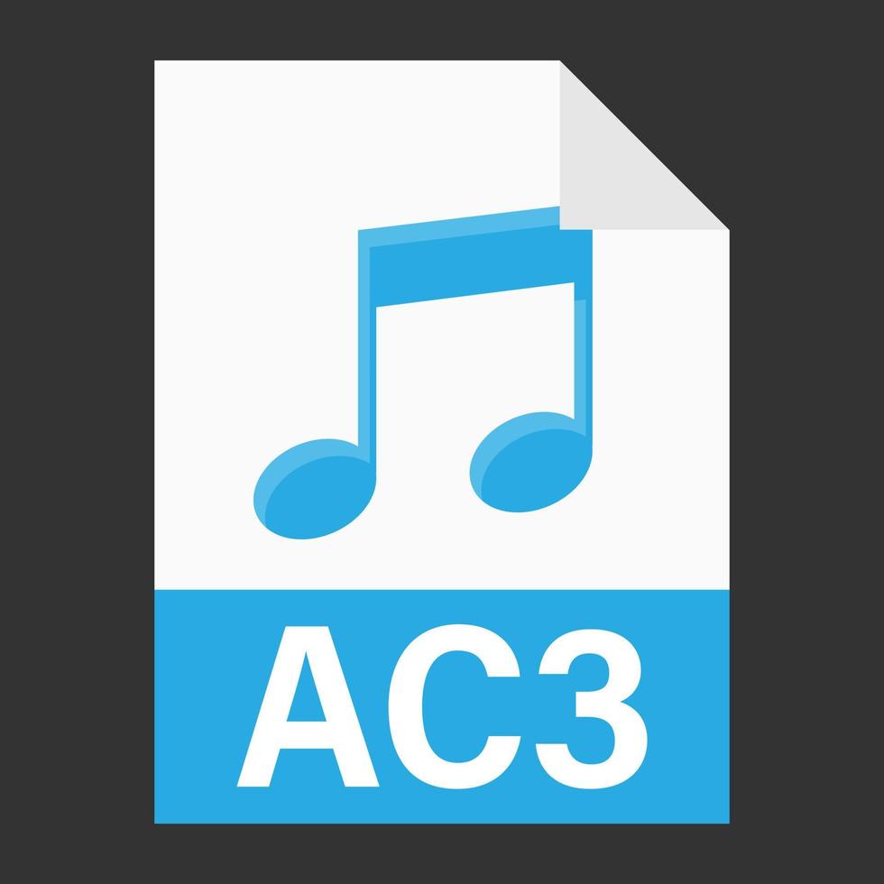 moderno design piatto dell'icona del file ac3 per il web vettore