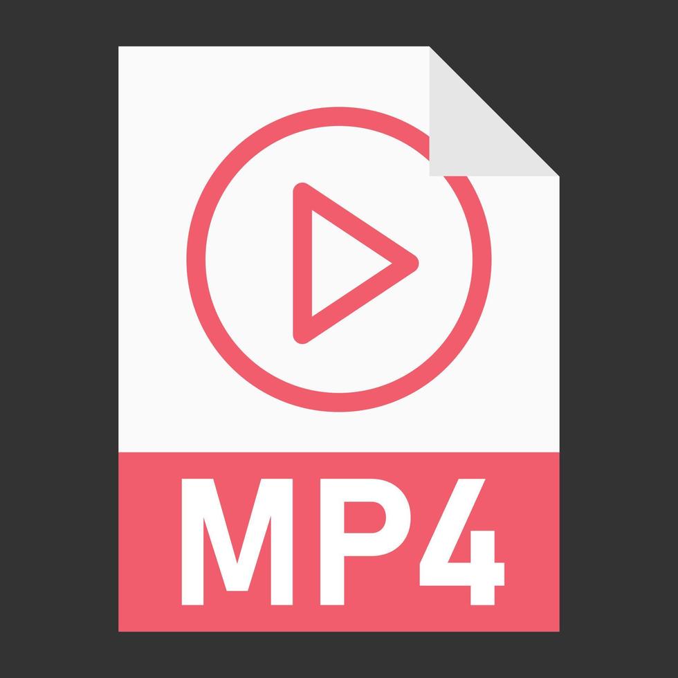 moderno design piatto dell'icona del file mp4 per il web vettore