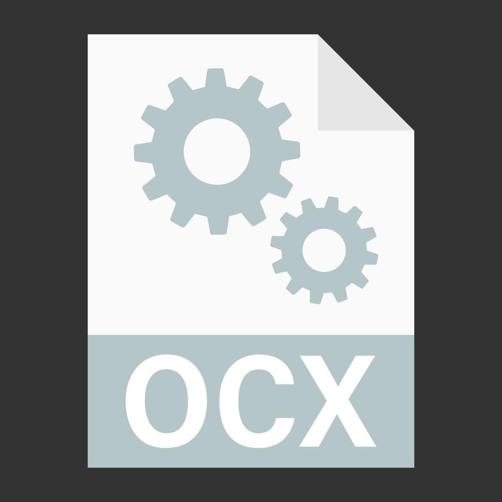 moderno design piatto dell'icona del file ocx per il web vettore