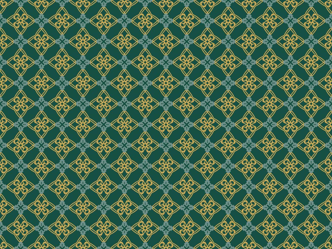 elegante verde geometrico senza soluzione di continuità modello con tribale forma. modello progettato nel ikat, azteco, marocchino, tailandese, lusso Arabo stile. ideale per tessuto indumento, ceramica, sfondo. vettore illustrazione.