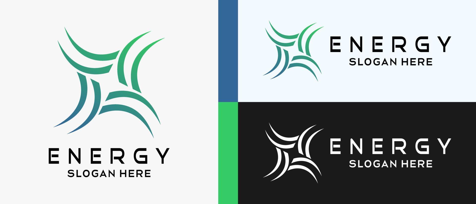 energia logo design modello con creativo vortice elemento concetto. premio logo illustrazione vettore