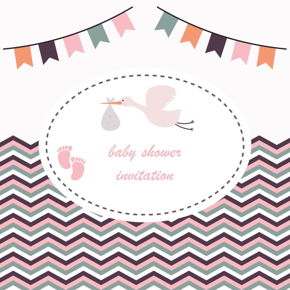 carta di baby shower vettore