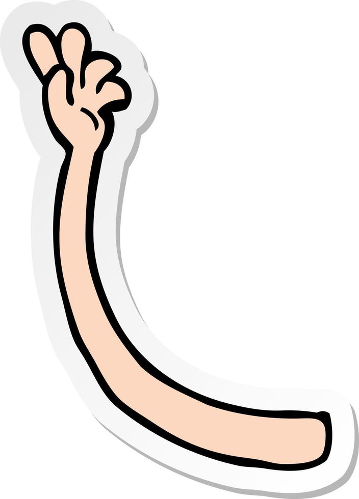 adesivo di un gesto del braccio dei cartoni animati vettore