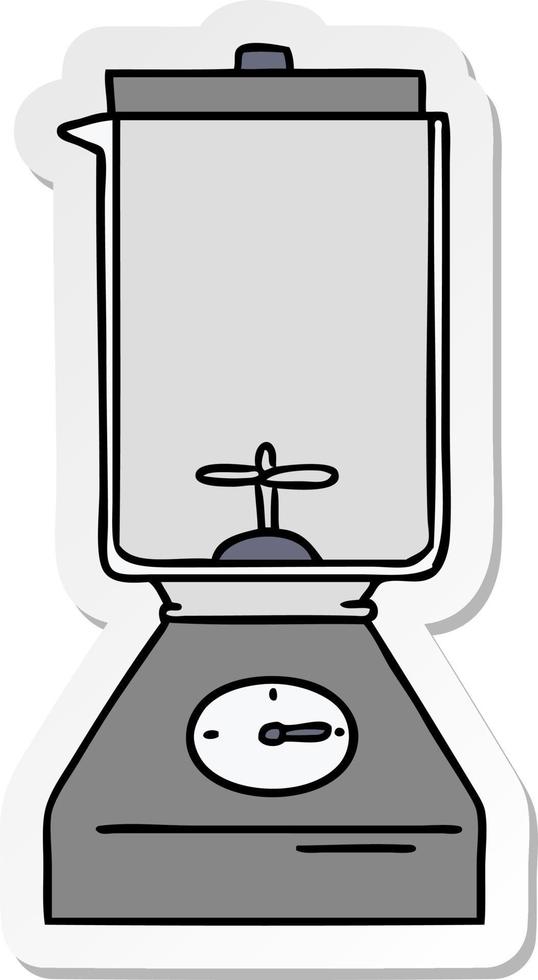 adesivo cartone animato doodle di un frullatore per alimenti vettore