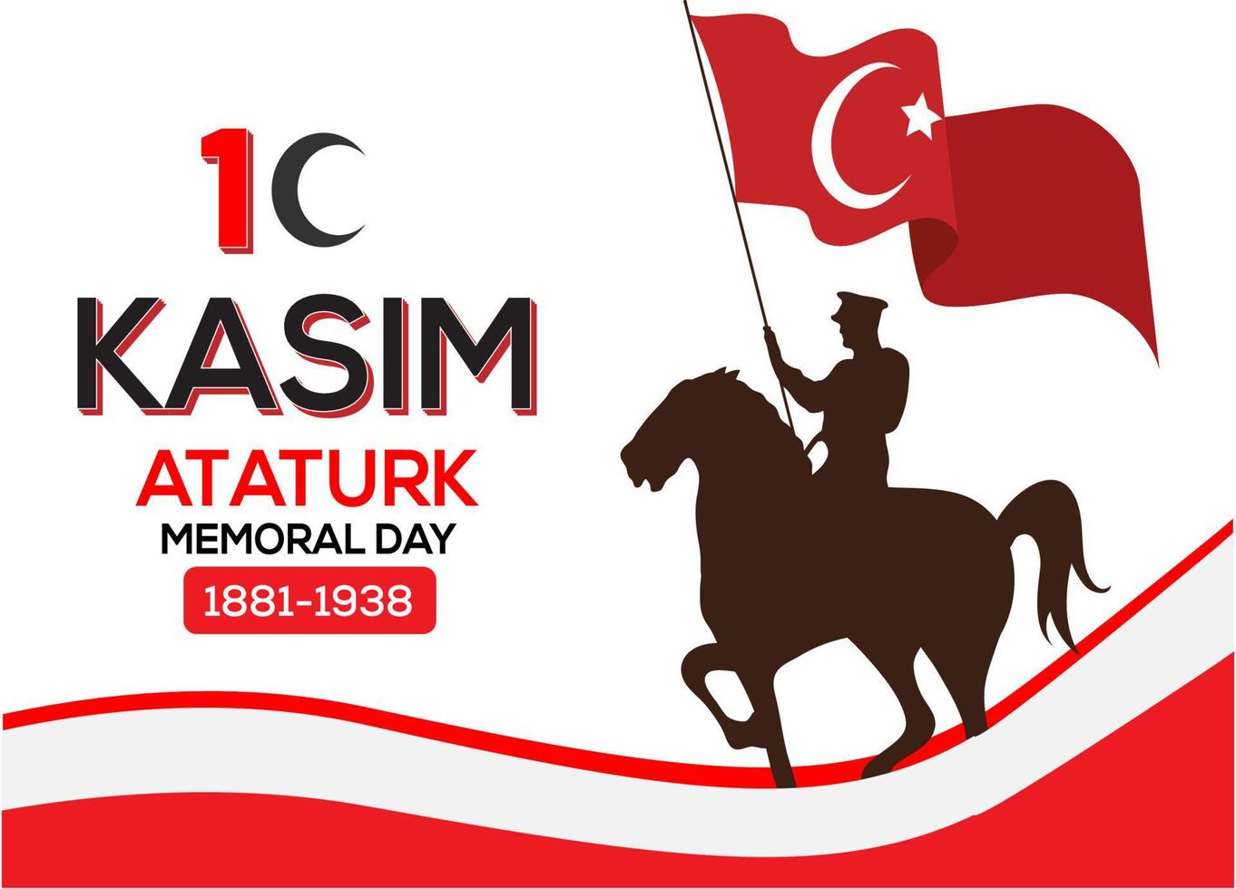 Morte anniversario di mustafa kemal ataturk su 10 novembre vettore