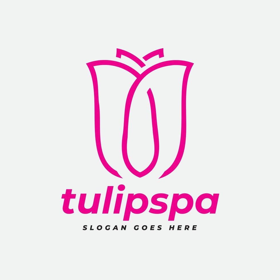 floreale tulipano terme bellezza cura logo vettore