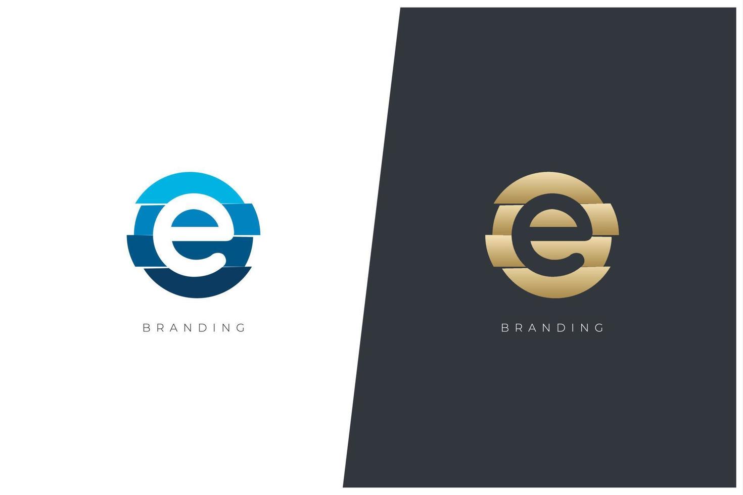 e lettera logo vettore concetto icona marchio. universale e logotipo marca