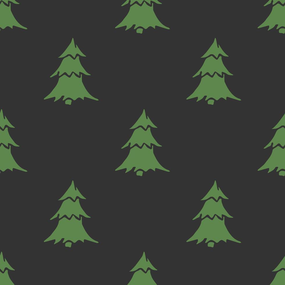 senza soluzione di continuità Natale albero modello. Natale albero ornamento. scarabocchio illustrazione con Natale albero vettore