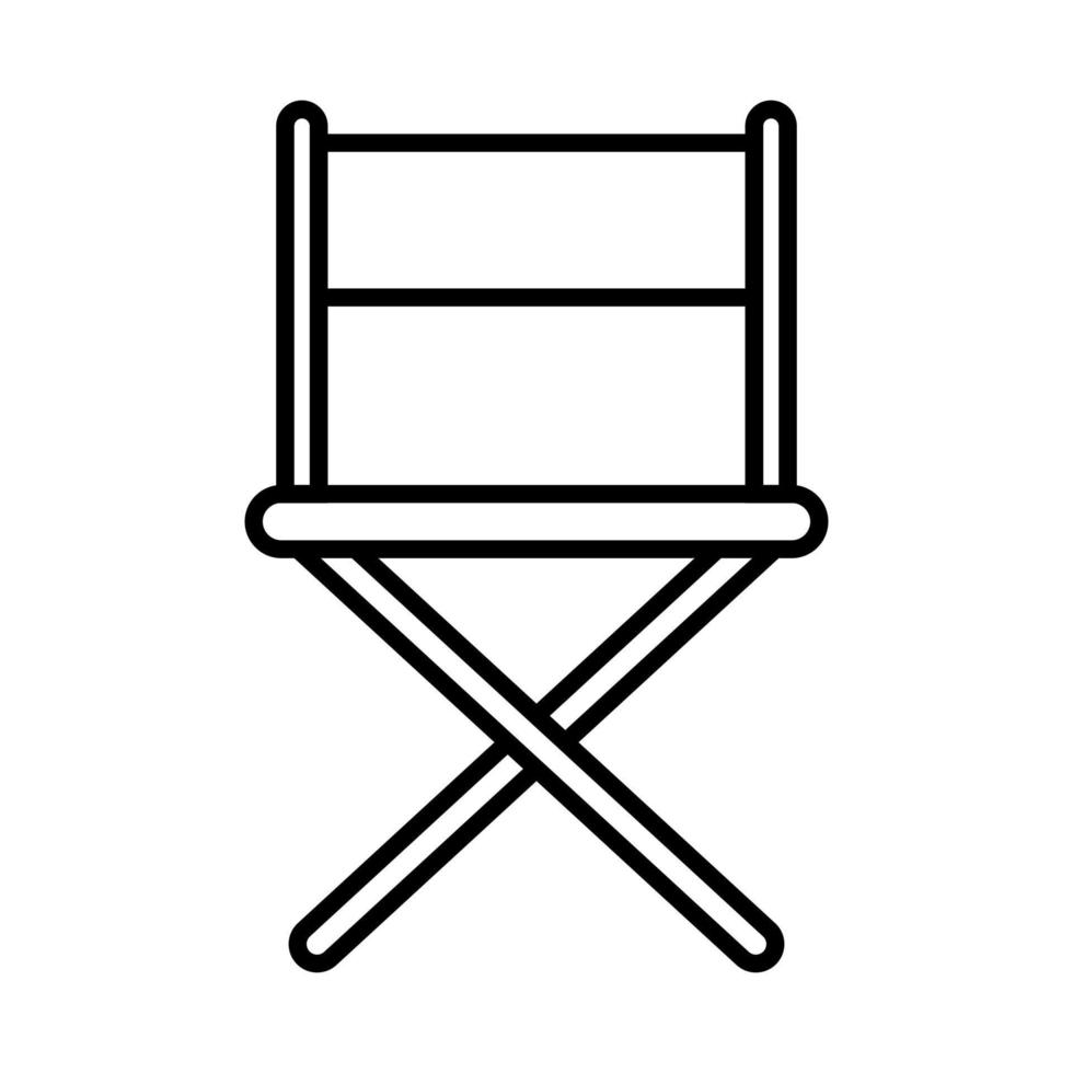 sedia da regista icona vettore sedia da campeggio segno per progettazione grafica, logo, sito Web, social media, app mobile, illustrazione dell'interfaccia utente
