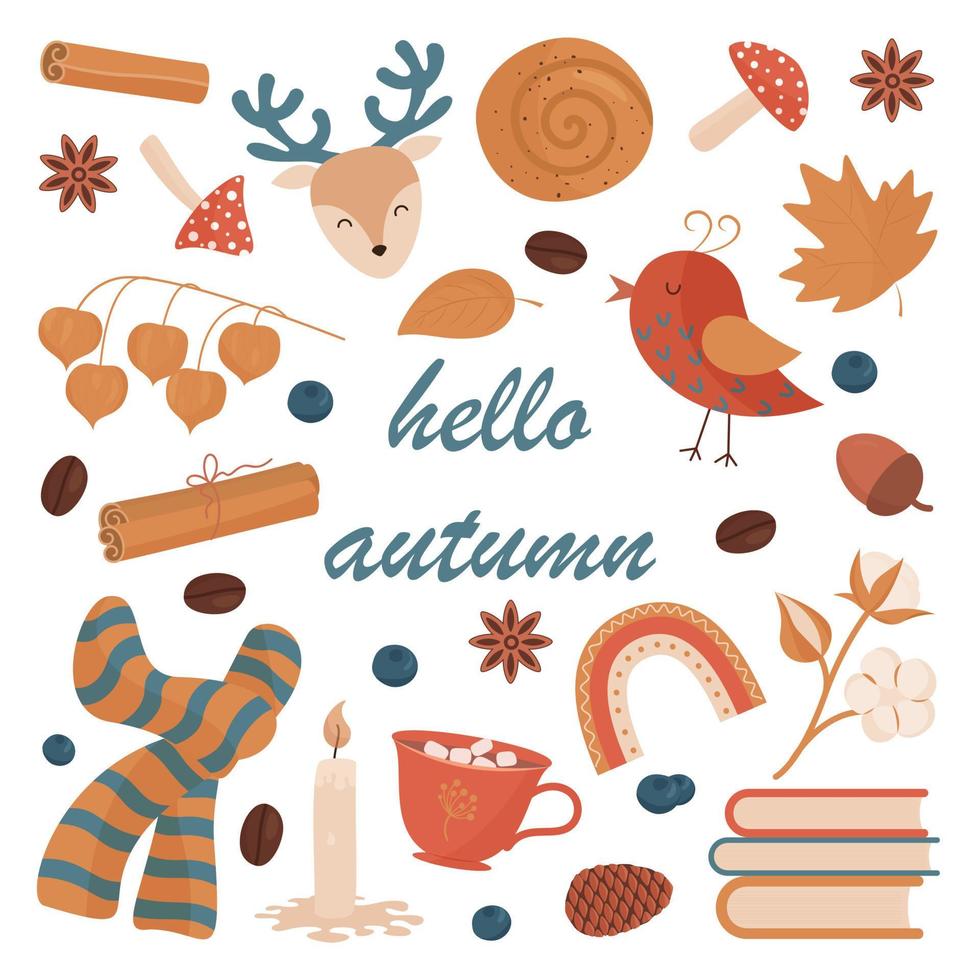 ciao set autunnale vettore