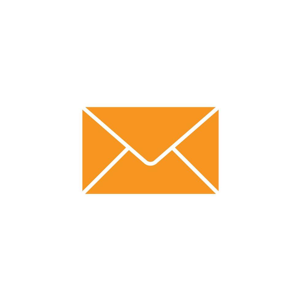 eps10 arancia vettore e-mail astratto solido icona isolato su bianca sfondo. Busta posta Servizi simbolo nel un' semplice piatto di moda moderno stile per il tuo sito web disegno, logo, e mobile applicazione