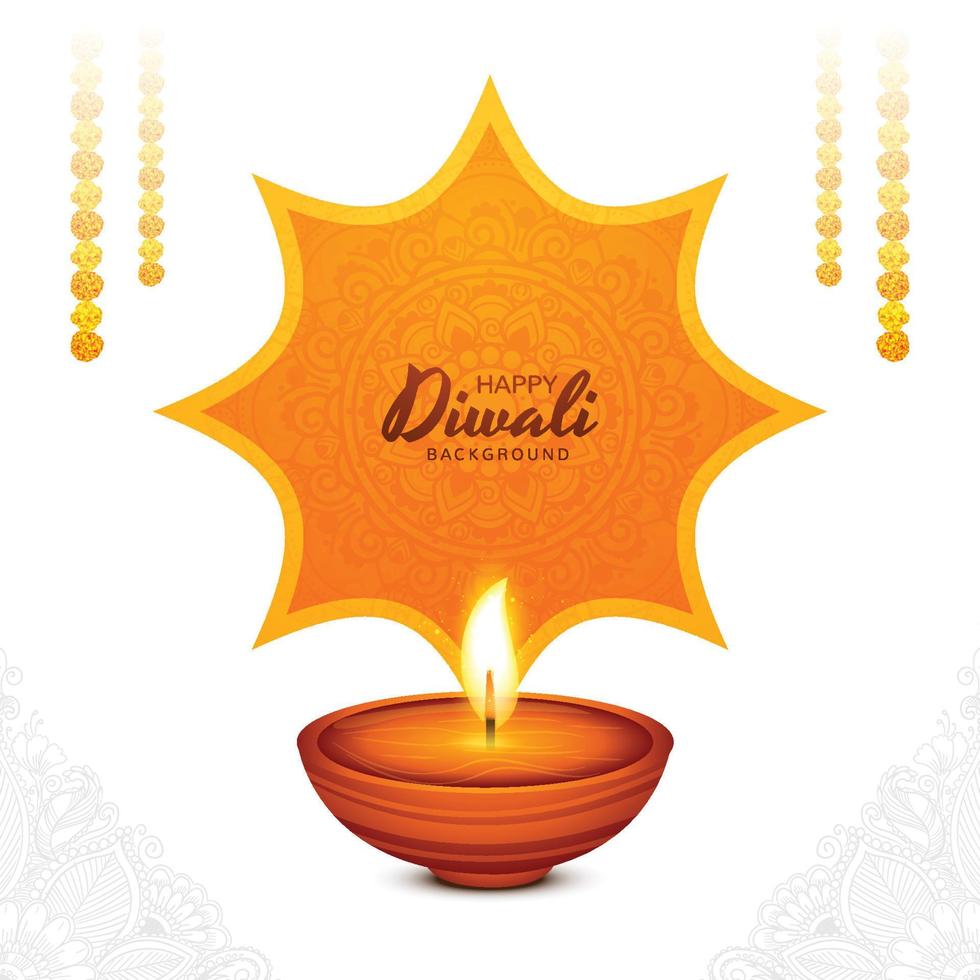 illustrazione o saluto carta per Diwali Festival sfondo vettore