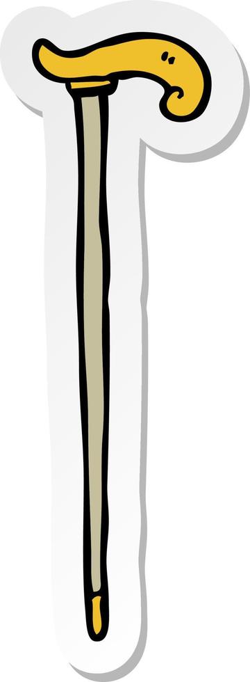 adesivo di un bastone da passeggio cartone animato vettore