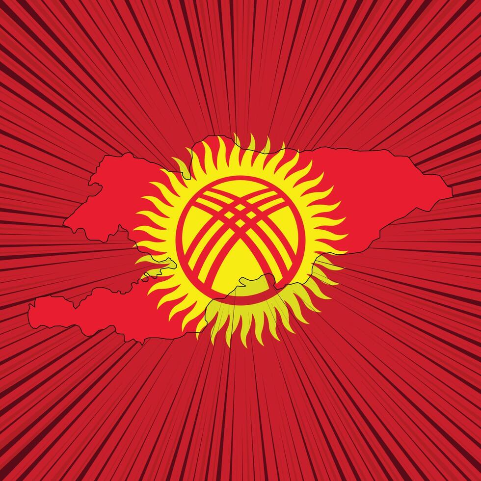 Kyrgyzstan indipendenza giorno carta geografica design vettore